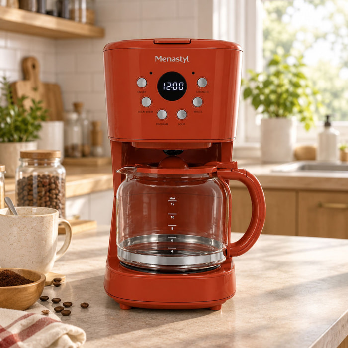 Cafetière electrique 1,5L brique RETRO