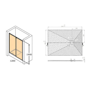 Pack  Porte coulissante 120cm + Receveur Satalek 120x90cm, Blanc (Huppe1-12090WH)