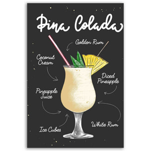 Tableau cocktail Piña Colada Toile imprimée
