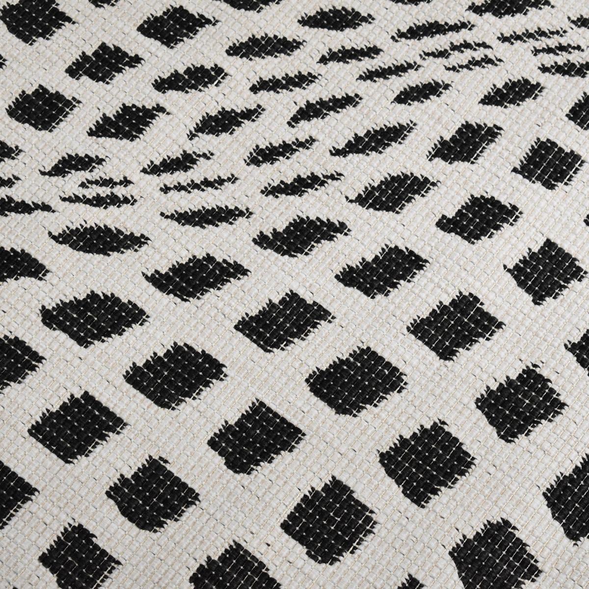 Tapis d'extérieur reversible Kago noir et blanc