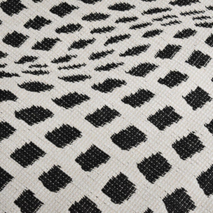 Tapis d'extérieur reversible Kago noir et blanc