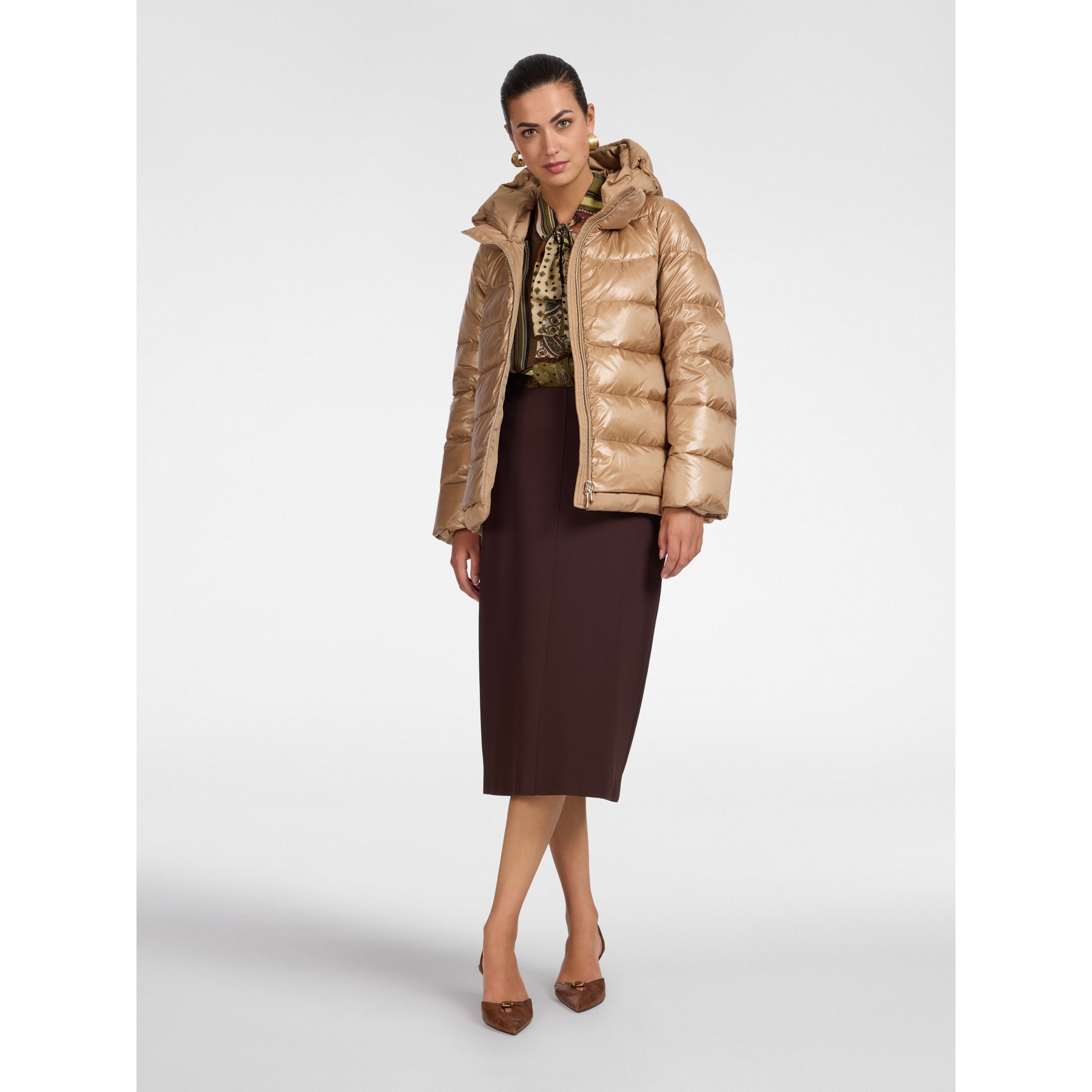 Elena Mirò - Piumino lightweight in nylon trapuntato - Beige