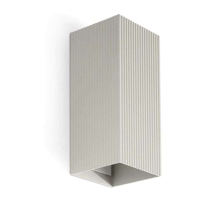 LUNE 2L Applique carré gris cannelée