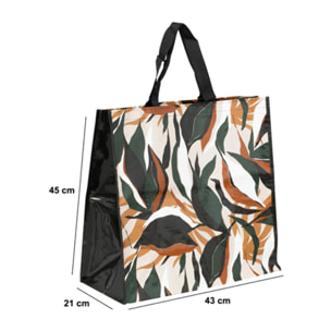Sac de shopping motif laurier 45x43cm