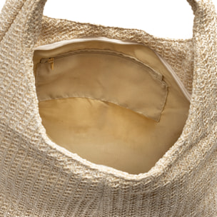 Berbenno Bolso de hombro Mujer. Fabricado en rafia sintética con diseño trenzado.