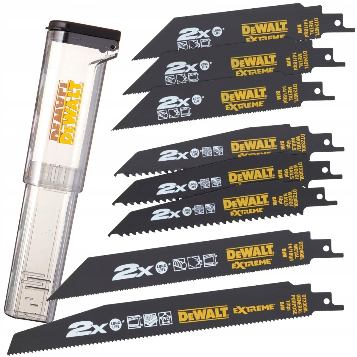 Coffret de 8 lames pour scie sabre - DEWALT - DT2443L-QZ