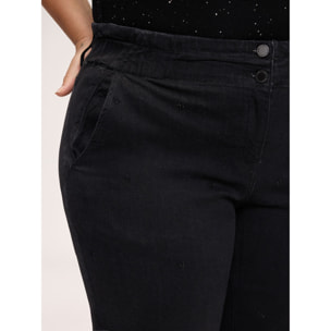 Fiorella Rubino - Jeans Balloon negro con aplicaciones - Negro