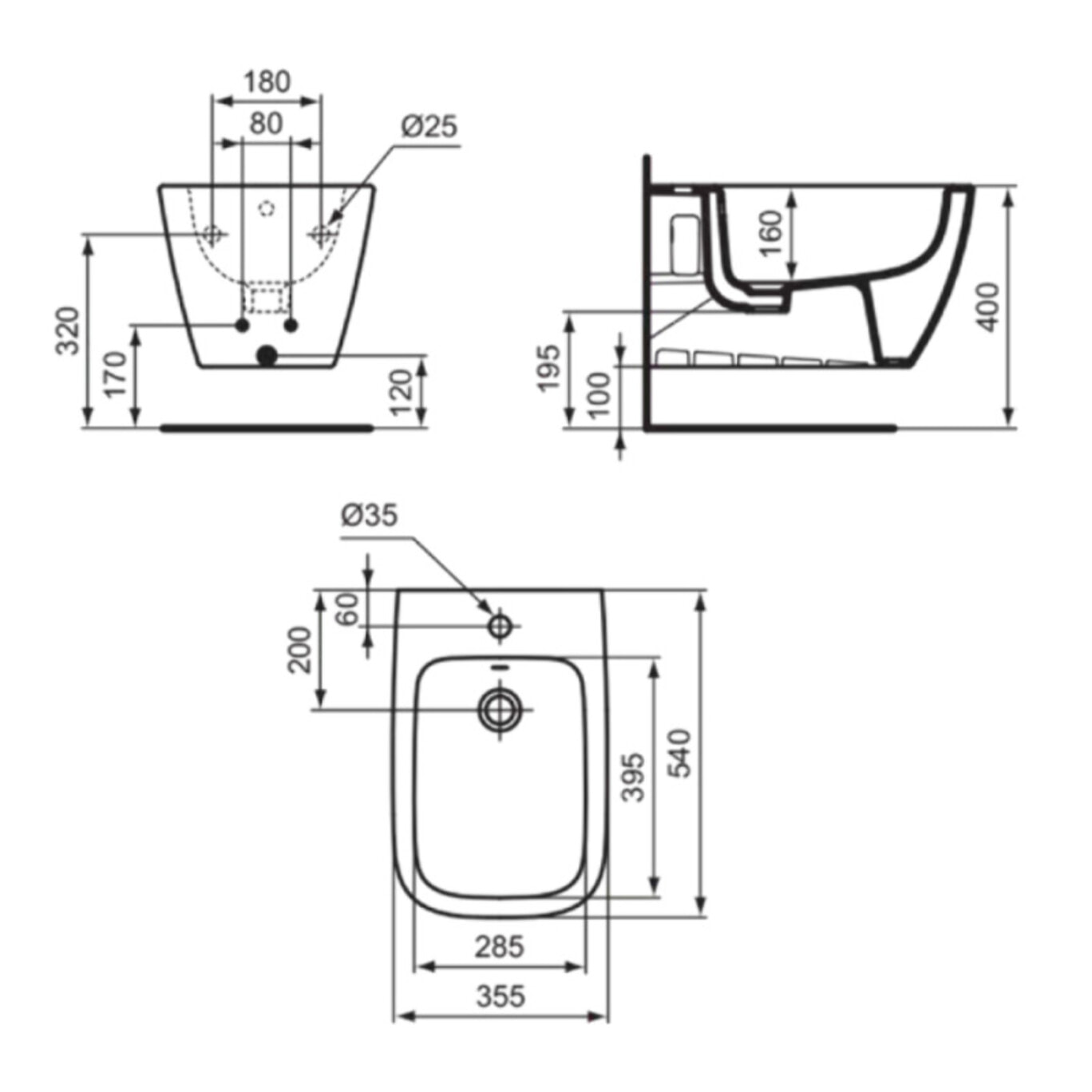 Bidet suspendu i.Life B