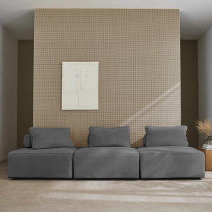 Chauffeuse pour canapé modulable velours côtelé (lot de 3) LAO