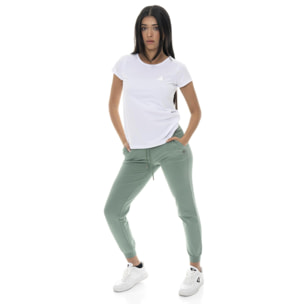 Pantalón de mujer de algodón sin forro polar con puños Leone Basic