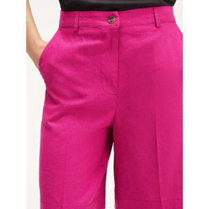 Motivi - Bermudas en viscosa de lino - Fuchsia