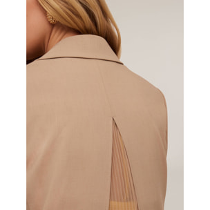 Motivi - Blazer cruzado con plisado en la parte posterior - Beige