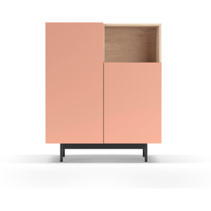 Aparador 1 hueco Printed roble y rosa 110x90x34 cm