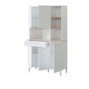 Alacena cocina Colin 5 Puertas Blanco Artik (Blanco Mate) - Roble Canadian