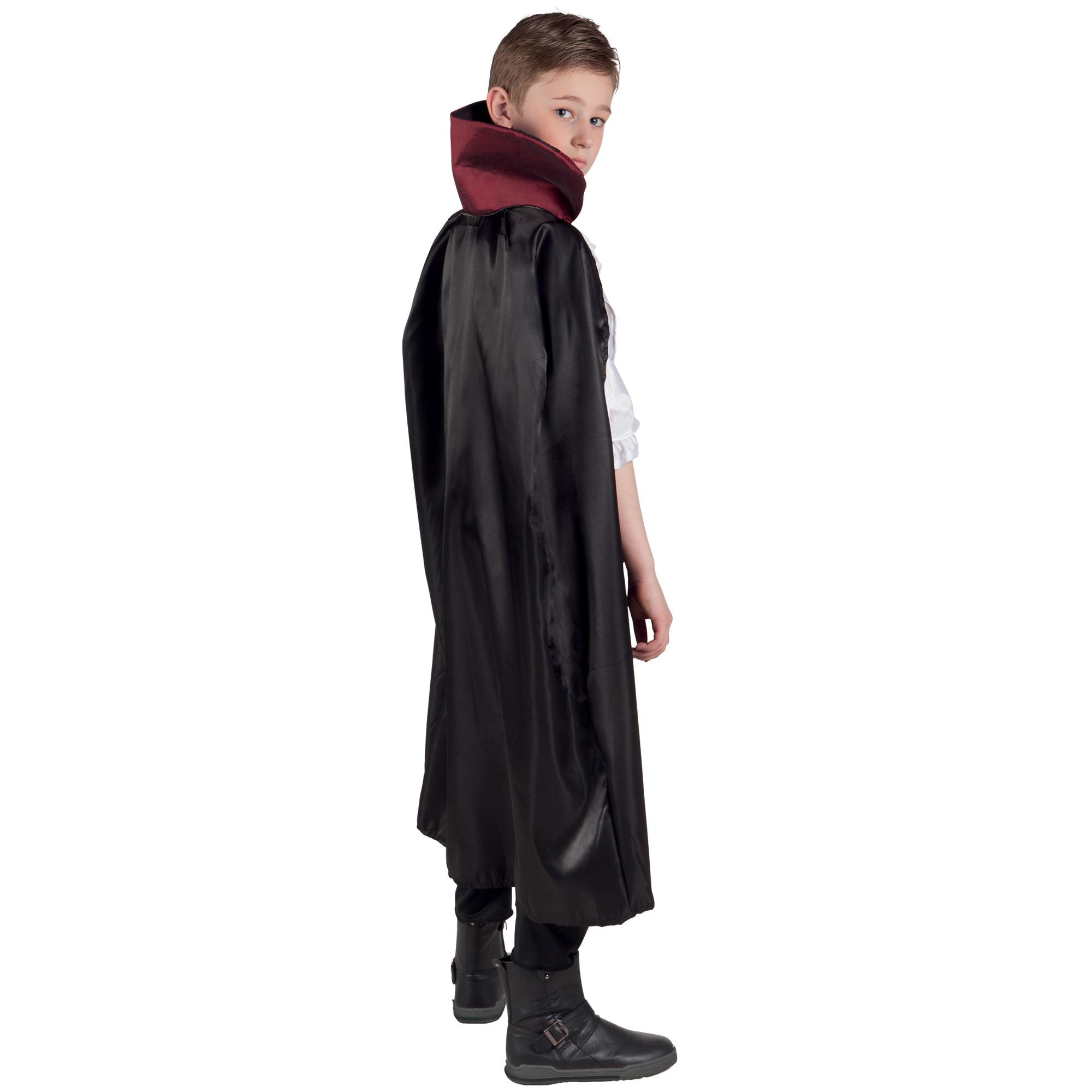 Costume Halloween Vampire Emperor Nero Rosso Bambino Taglia 7-9 Anni