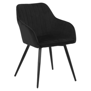 Chaise en velours BERTILLE noire