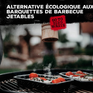 Lot de 2 plats à barbecue en acier émaillé 21 x 12 cm FM Professional Barbecue