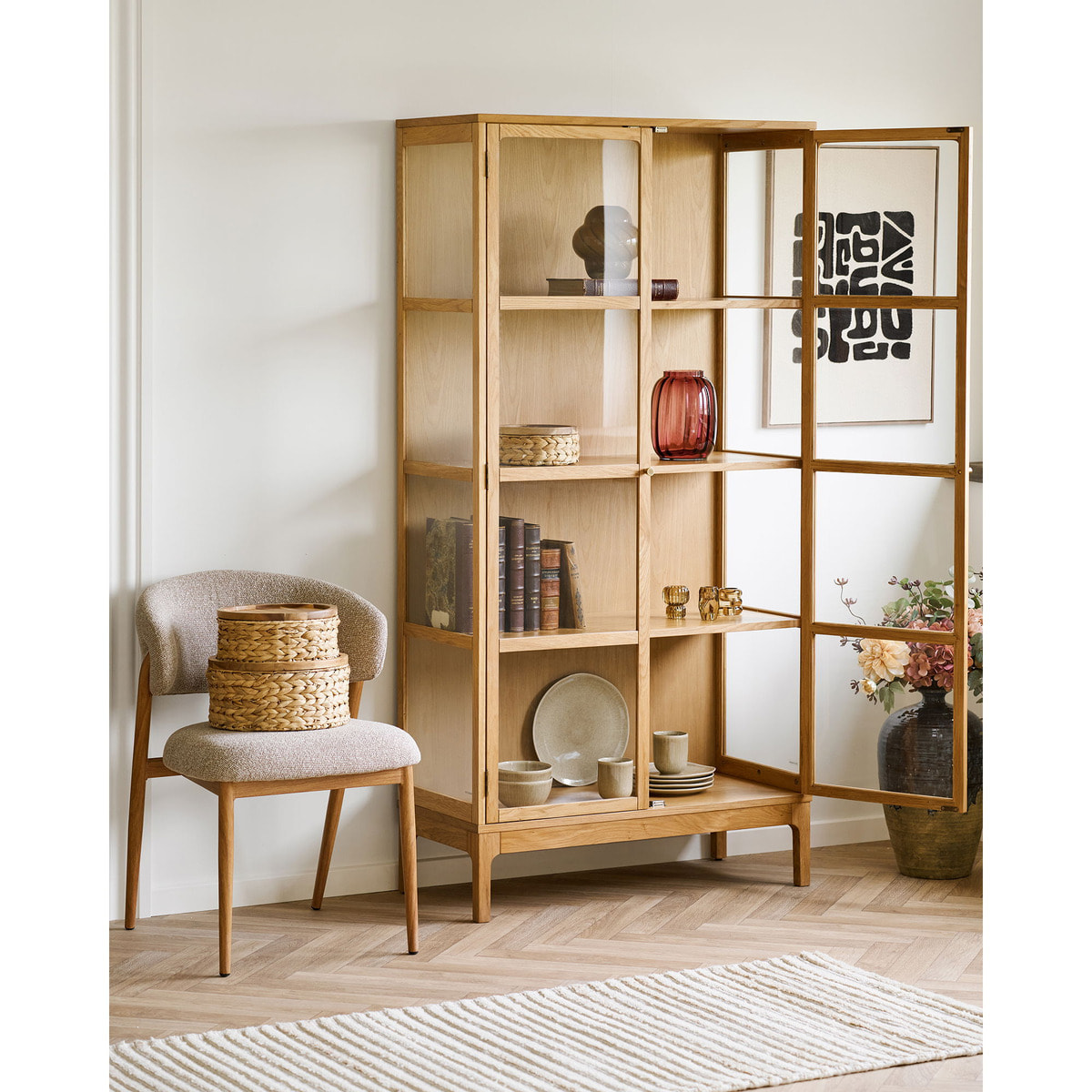 Decorazione murale tufted Tine — nero e avorio 50x70 cm