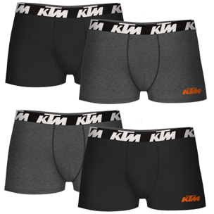 Set de 4 calzoncillos bóxer ktm  negro y gris oscuro