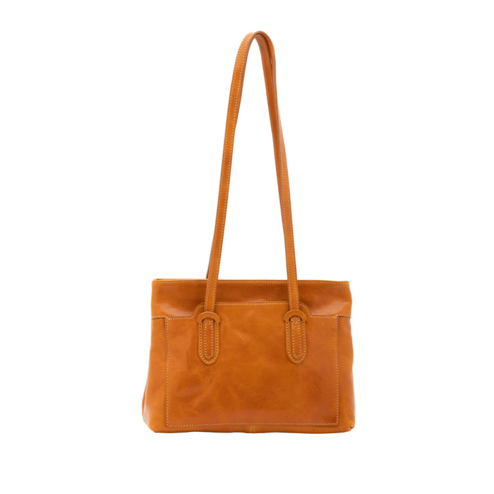 Borsa a spalla da donna - Modello False - Vera pelle - 23.0 x 30.0 x 12.0 cm
