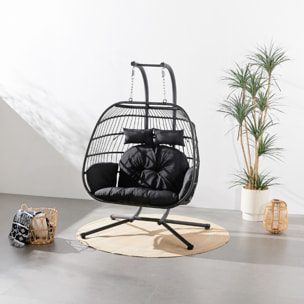 Fauteuil suspendu 2 places noir MIA