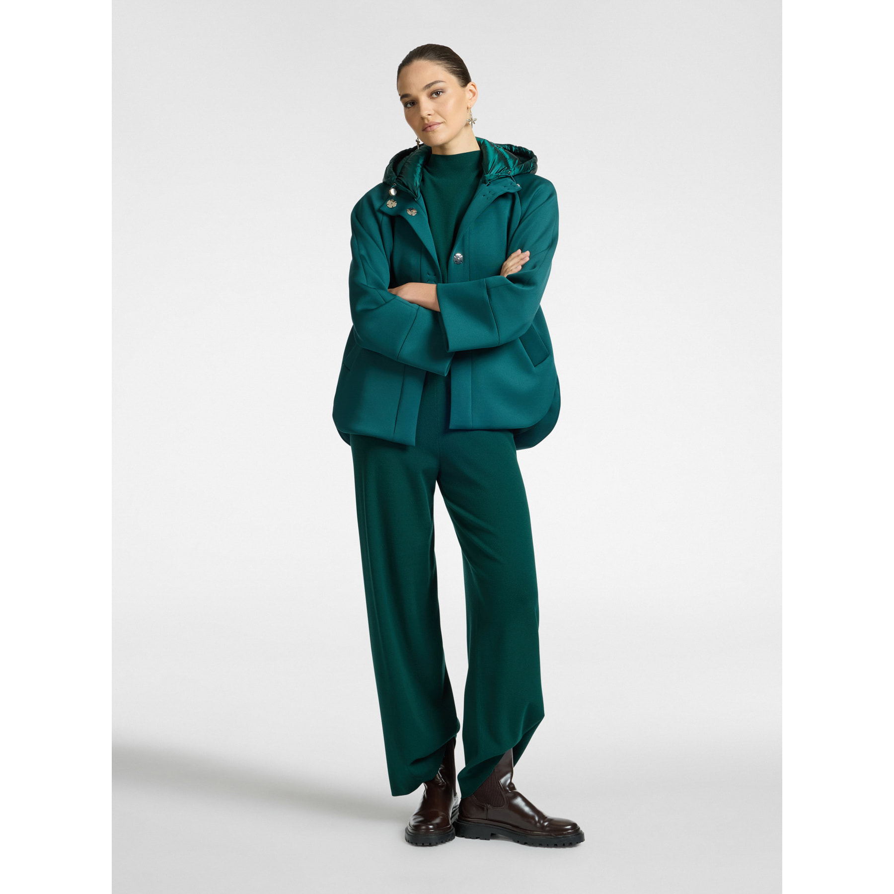 Elena Mirò - Chaquetón de tejido scuba - Verde