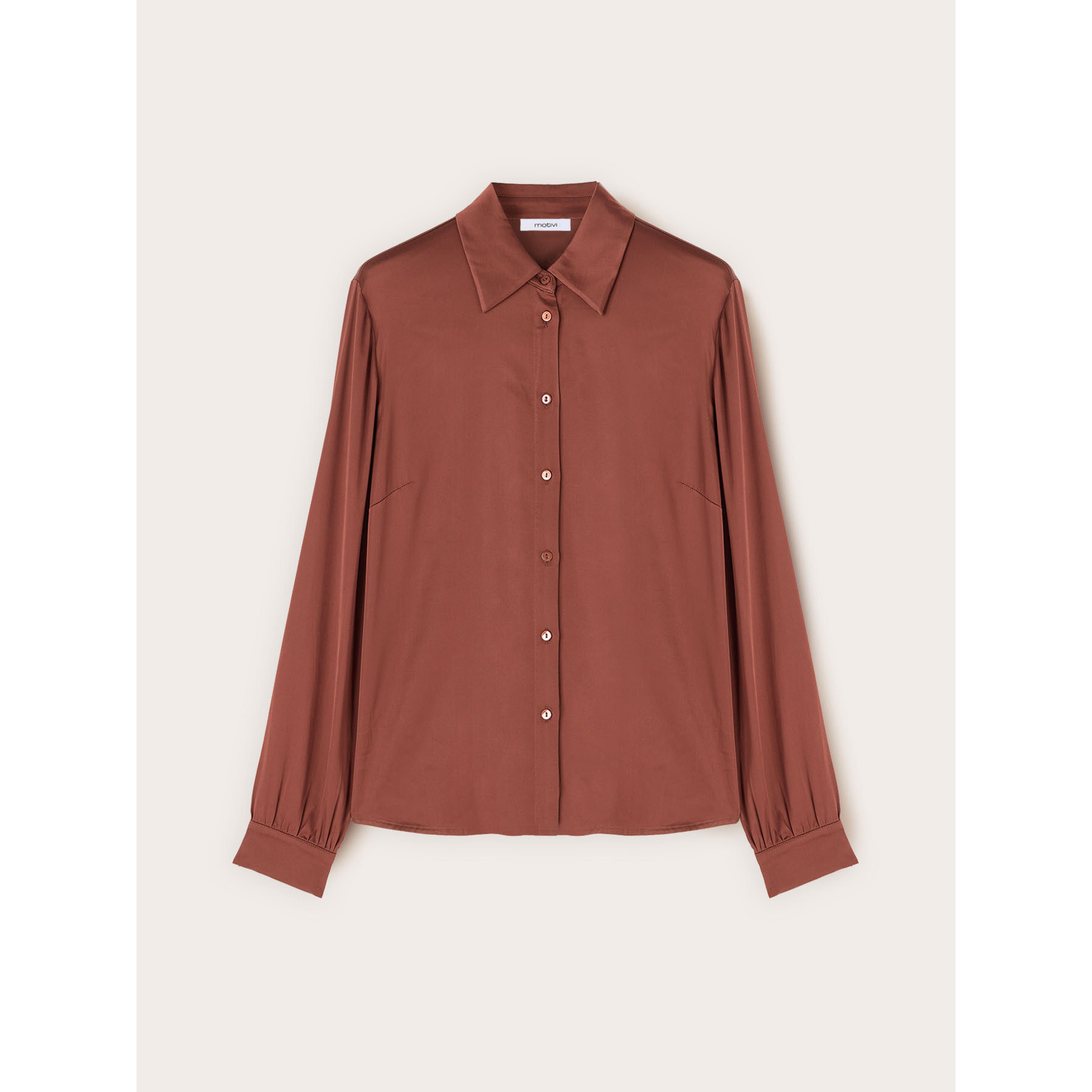 Motivi - Camicia in raso - Marrone