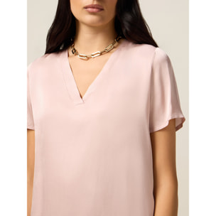 Oltre - Blusa in raso di viscosa - Rosa