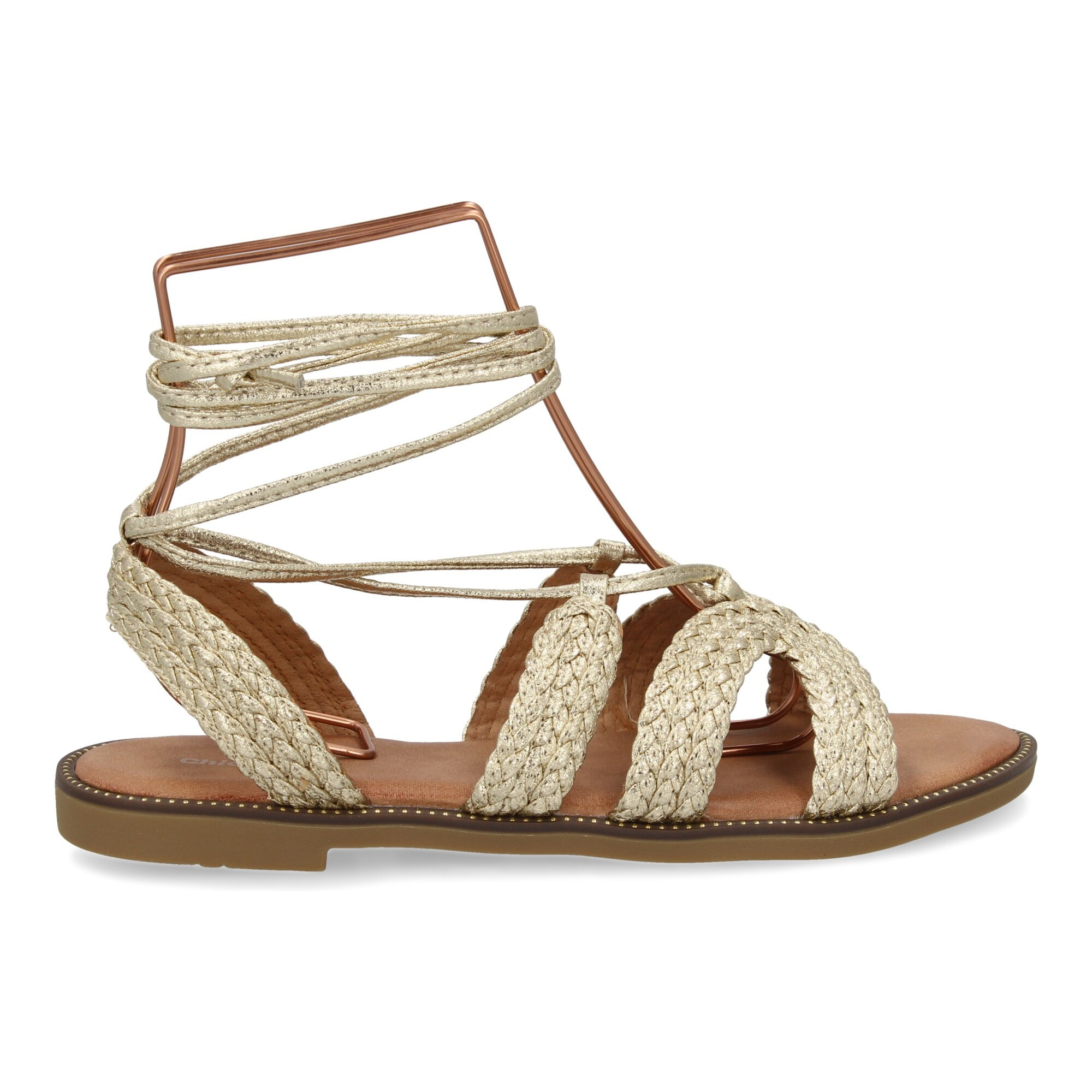 Sandalias planas para mujer, comodas y elegantes, diseño moderno con cordones atados al tobillo