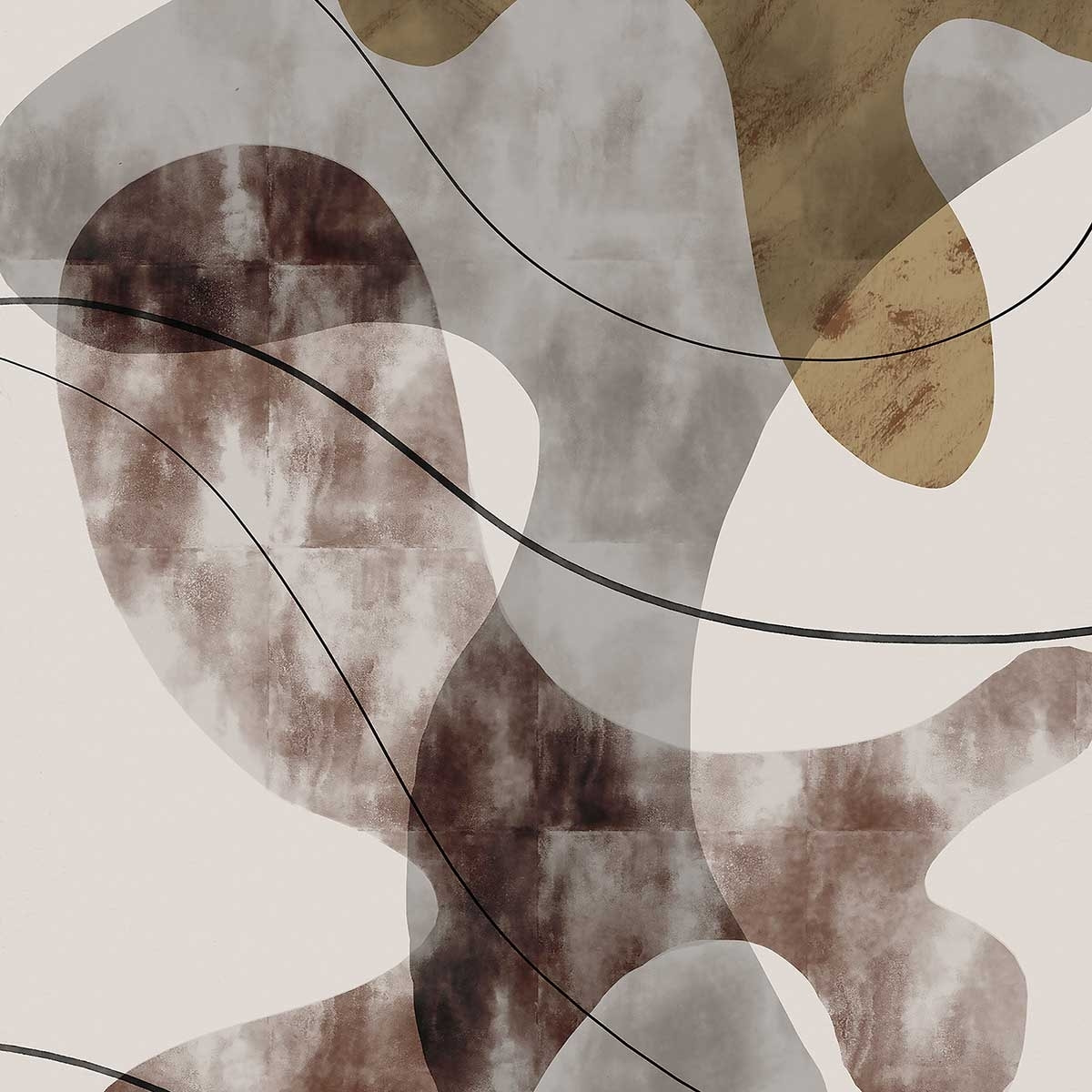 Affiche Organisme abstrait N°1 Affiche + cadre en bois - Chêne