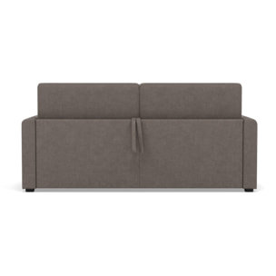 Julia - canapé 3 places convertible couchage quotidien matelas 18 cm en tissu - Gris