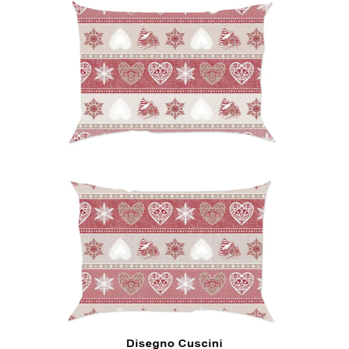 Coppia Federe per cuscini letto STELVIO 100% Cotone e Made in Italy nbaita montagna tirolese