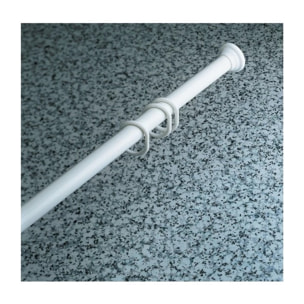 Barre tringle pour rideau de douche ou baignoire extensible sans perçage en Alu DECOR 75-125cm Blanc Spirella