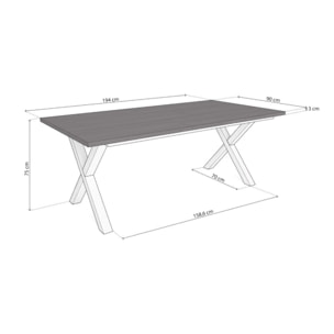 Mesa de comedor Oana 200 Negro Blanco