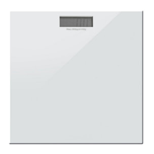 Pèse-personne électronique Tomasucci CLEAR, en verre et plastique, blanc, 30 × 30 × 3 cm