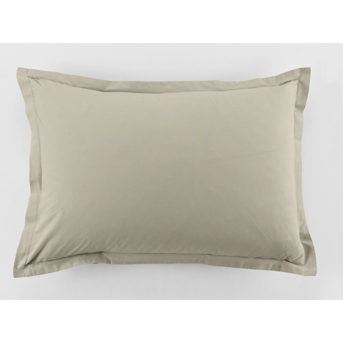 Lot De 2 Taies D'oreiller 50x70cm 100% Coton 57fils Latte