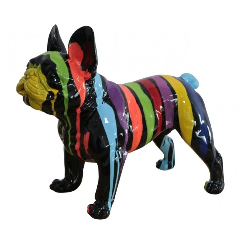 Statuette chien multicolore en résine H41cm- MUFFIN