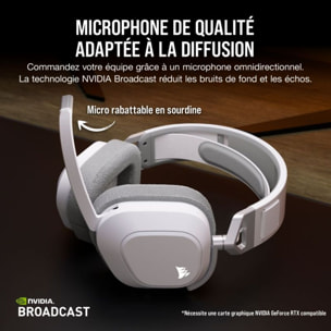 Casque gamer CORSAIR HS80 MAX Wireless blanc
