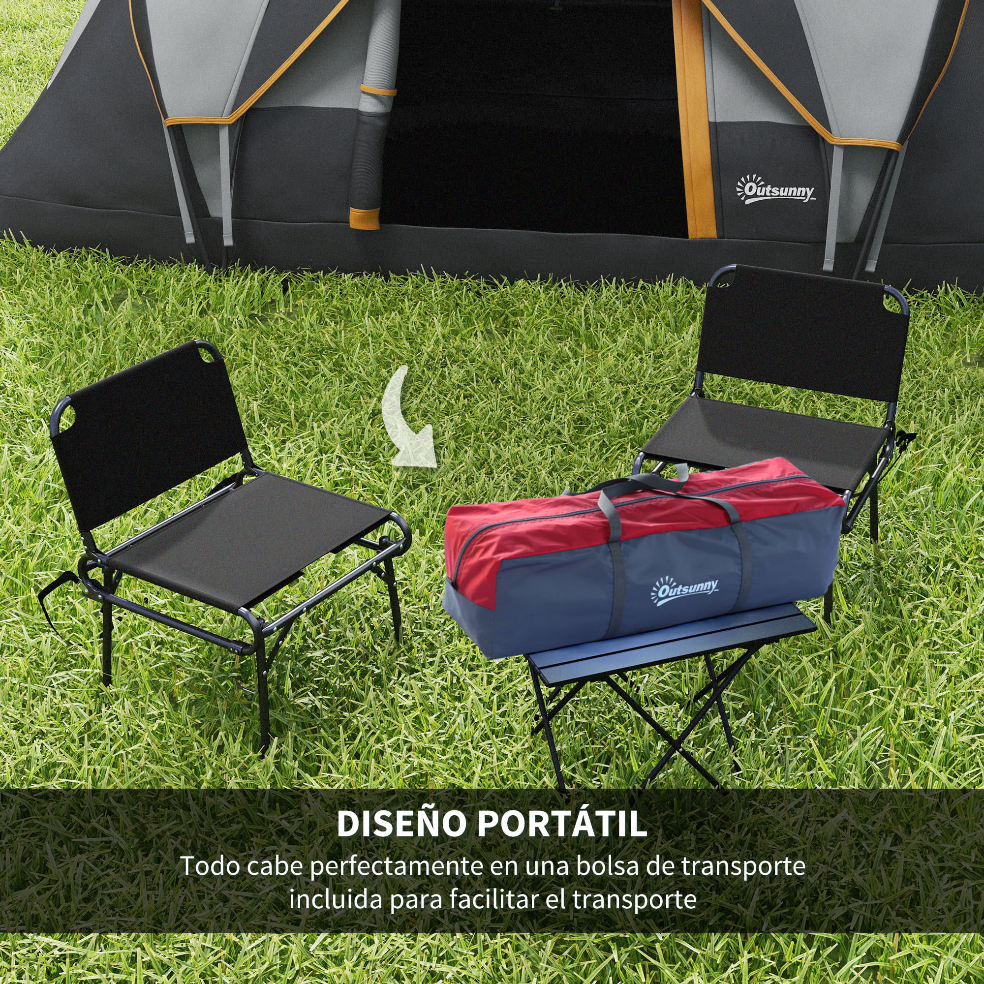 Tienda de Campaña Familiar para 5 Personas Tienda de Acampada de Túnel Impermeable 3000mm+ Tienda de Camping con Bolsa de Transporte y Gancho para Pescar Senderismo 455x220x180 cm Gris