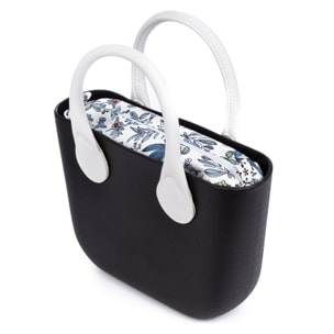 Villanterio bolso de mano de goma EVA con bolso interior estampado. Asas y bolsa de relleno intercambiables.