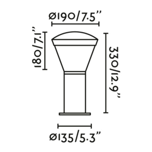 SHELBY LED Lampe balise gris foncé h 32.5cm