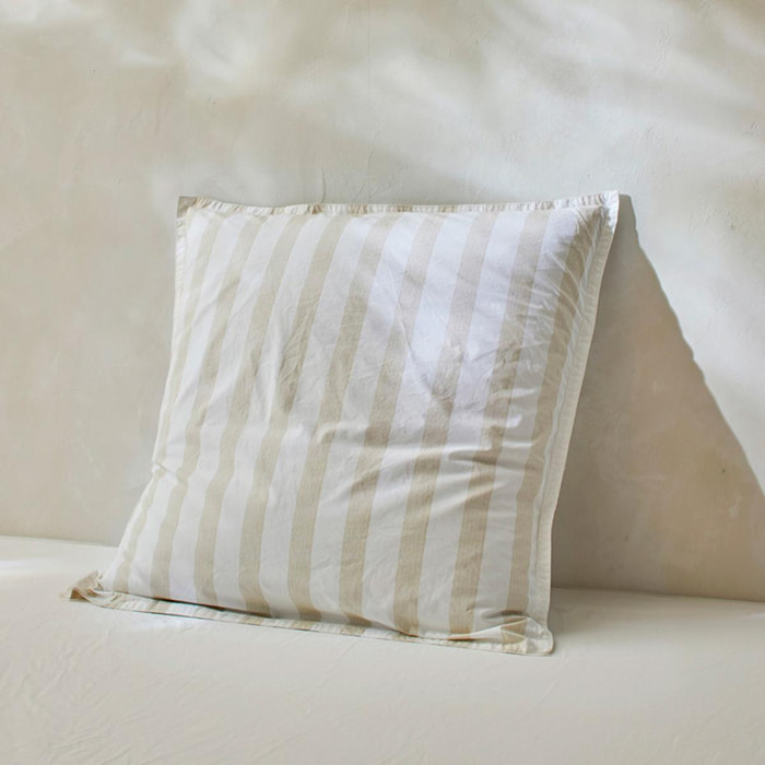 2 taies d'oreiller en 100% percale de coton organic BENGALE sable