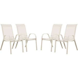 Fauteuil jardin Textilène "Cordoba" - Phoenix - Écru - Lot de 4