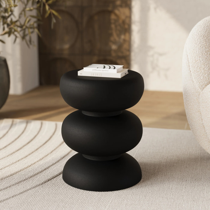 Table d'appoint ronde en métal noir D35 cm - Cléo