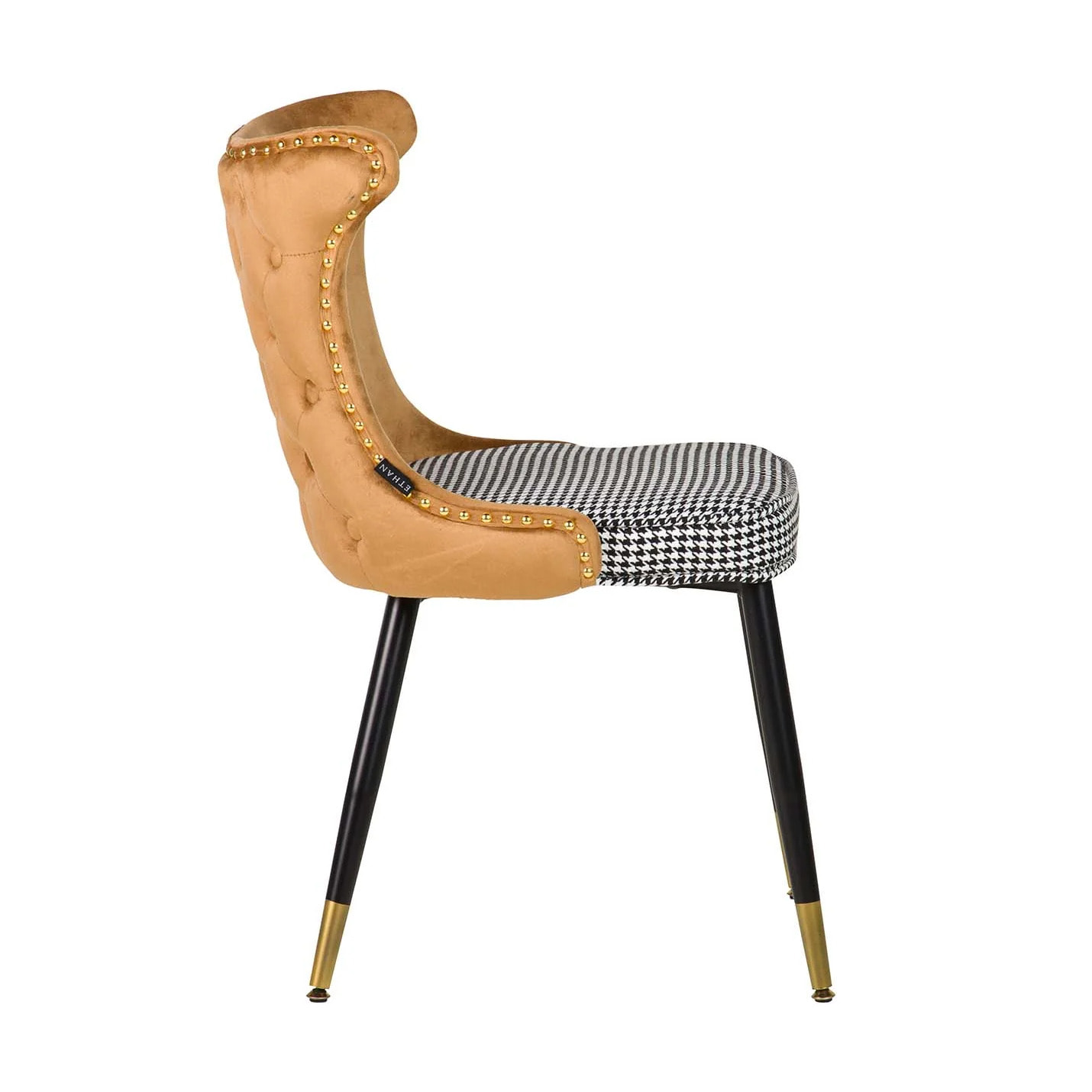 Silla Tachuelas Velvet Amarillo Aspen 49x54x82 Cm