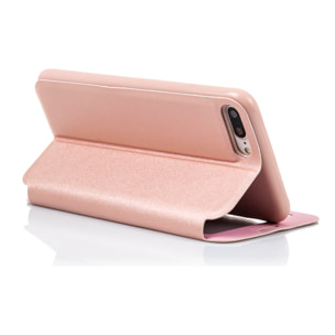 DAM CUSTODIA A LIBRO CON CHIUSURA MAGNETICA A FINESTRA Iphone 7 Plus/ Iphone 8 Plus 7x1x14 Cm. Colore: oro rosa