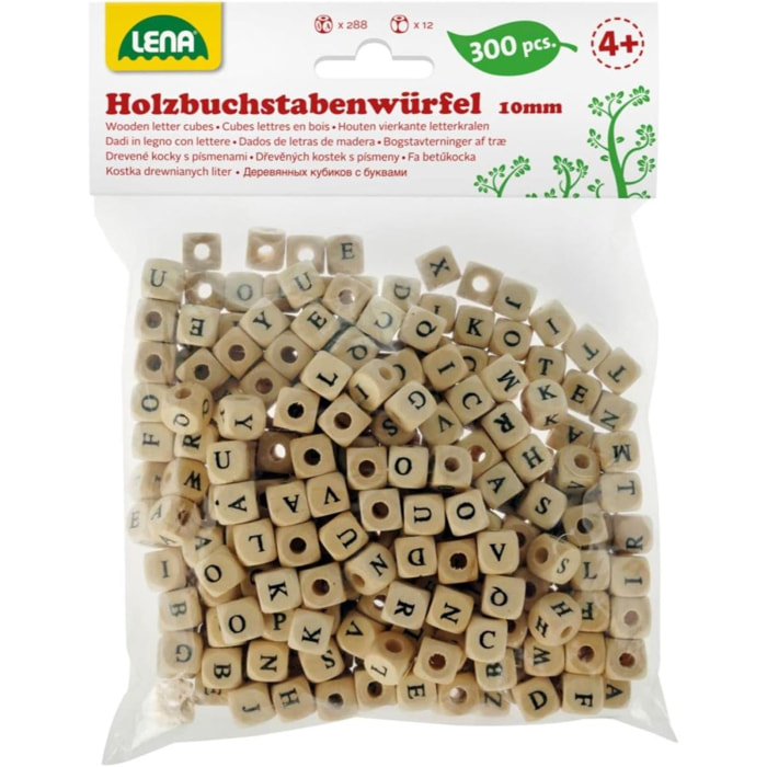 Perle in Legno cubi ABC , 300 pezzi