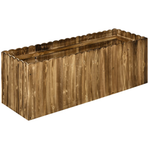 Jardinière surélevée bois pour herbes aromatiques et légumes carbonisé