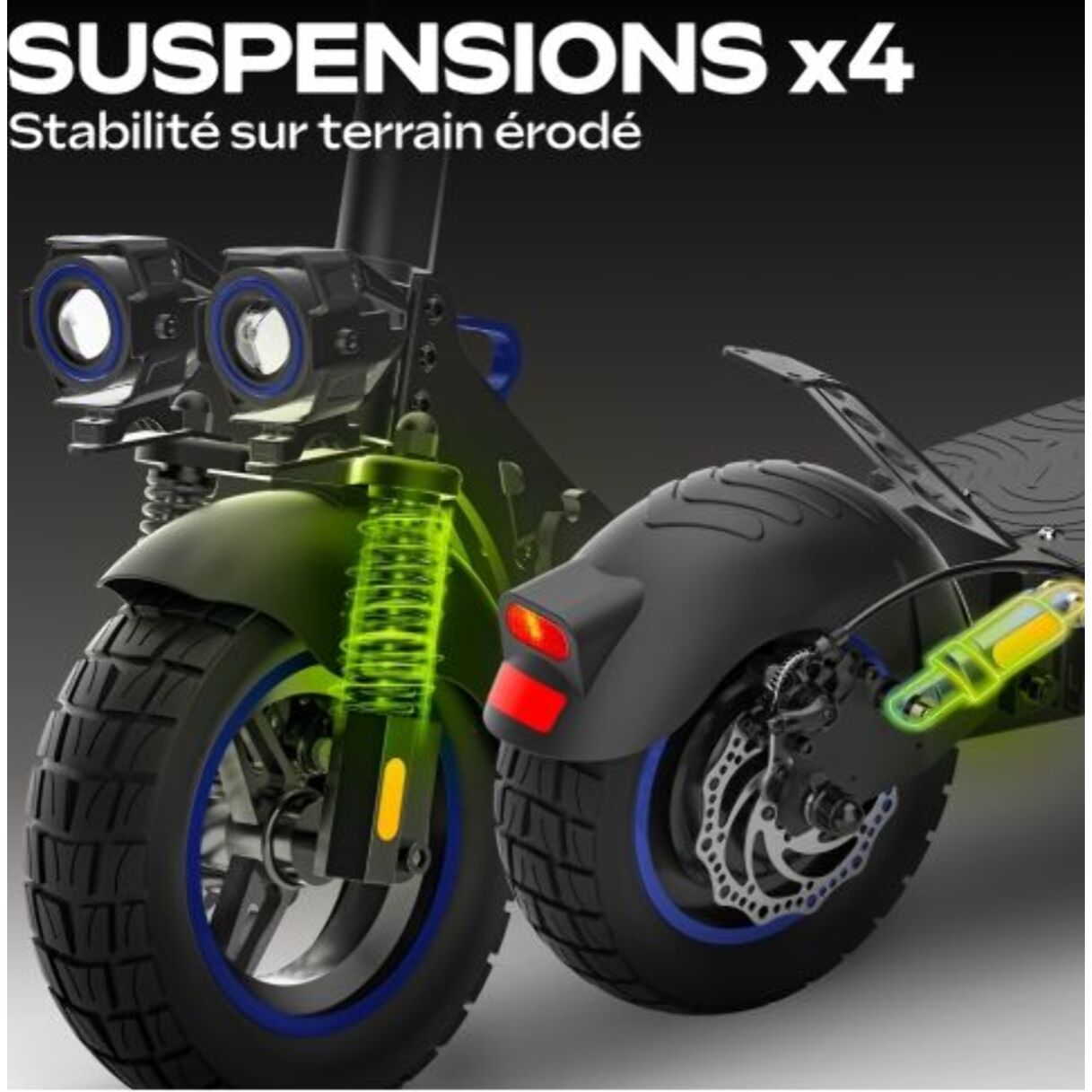 URBANGLIDE eCross ONE – Trottinette Électrique 600W – Autonomie 40 km – 10" Tout-Terrain – Suspensions Avant/Arrière – Batteri