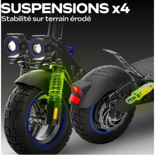 URBANGLIDE eCross ONE – Trottinette Électrique 600W – Autonomie 40 km – 10" Tout-Terrain – Suspensions Avant/Arrière – Batteri